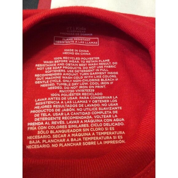 FELIZ Navidad Girls Short Sleeve Shirt Size 2T Red - Picture 3 of 4